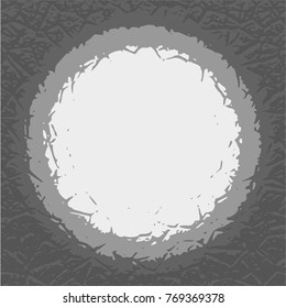 Grunge Cracks Effect Texture. Cracked Concrete Wall. Round text field. Vector Background