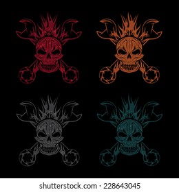 grunge crest with skull,flame and spanners