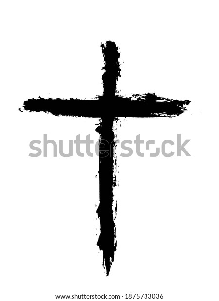 Grunge Cross Crucifix Brush Stroke Stock Vector (Royalty Free ...