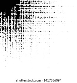 Grunge crosshatch corner element vector background illustration backdrop in black and white with a messy painted lines effect style
