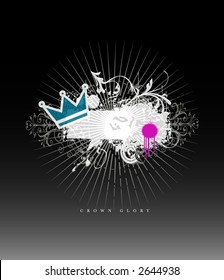 Grunge Crown Graffitti Background