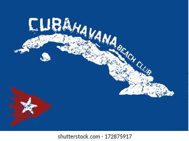 grunge Cuba beach club  vector art