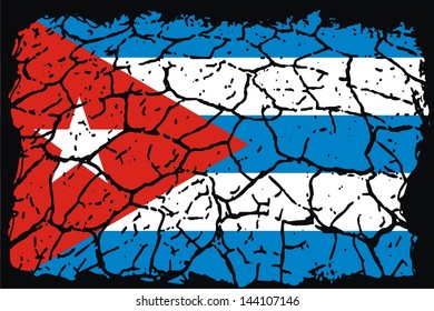 grunge Cuba flag