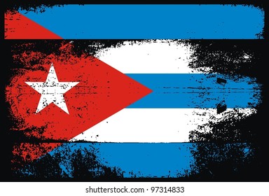 grunge Cuba flag