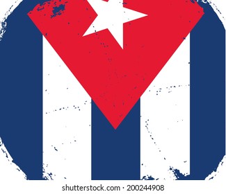 grunge cuba flag vector art