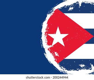 grunge cuba flag vector art
