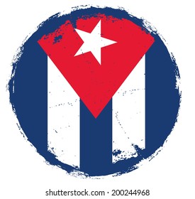 grunge cuba flag vector art