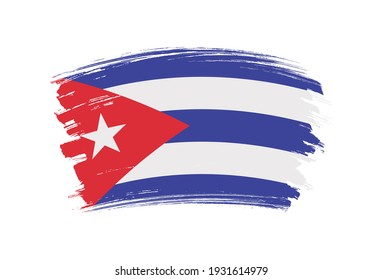 Grunge Cuba flag.Brush stroke flag of Cuba.