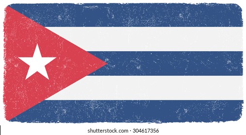 Grunge Cuba flag.Cuban flag with grunge texture.Vector template.