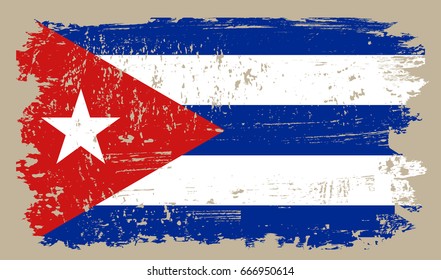 Grunge Cuba flag.Vector flag of Cuba.
