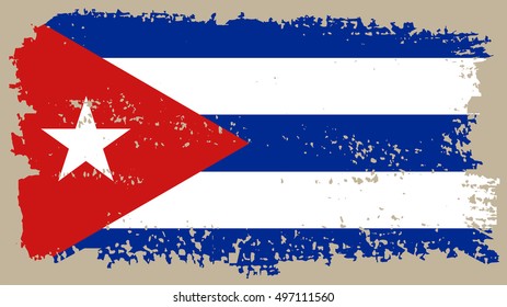 Grunge Cuba flag.Vector template.