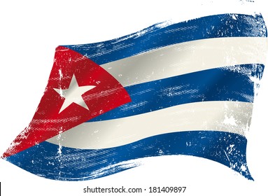A grunge cuban flag in the wind for you
