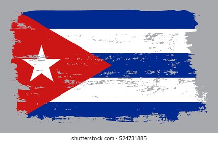 Grunge Cuban flag.Flag of Cuba.Vector.