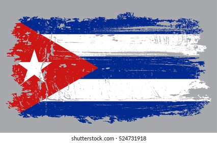 Grunge Cuban flag.Flag of Cuba.Vector.