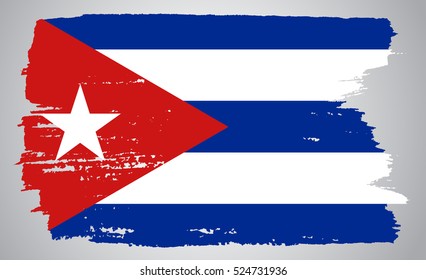 Grunge Cuban flag.Flag of Cuba.Vector.
