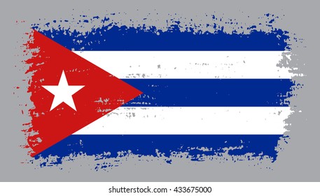 Grunge Cuban flag.Vector flag of Cuba.