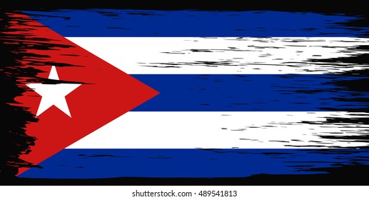 Grunge Cuban flag.Vector template.