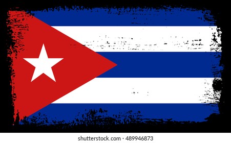 Grunge Cuban flag.Vector template.
