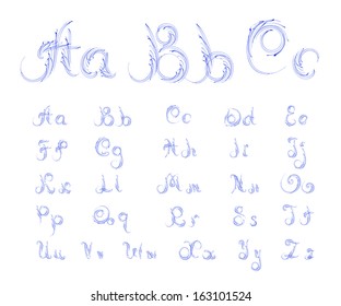 Grunge curl alphabet 