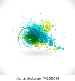 Grunge Curl. Vector Abstract Symbol. Art inks