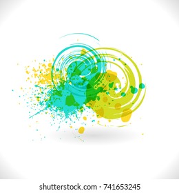 Grunge Curl. Vector Abstract Symbol. Art inks