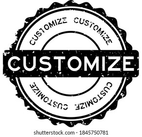 Grunge customize word round rubber seal stamp on white background