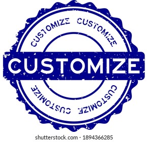 Grunge customize word round rubber seal stamp on white background