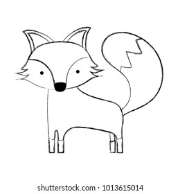 grunge cute fox wild animal of the forest
