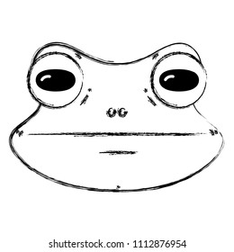 grunge cute frog head wild animal