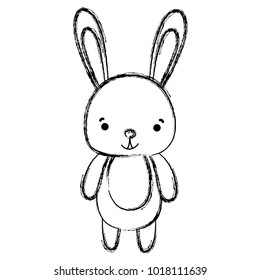 grunge cute and happy rabbit wild animal