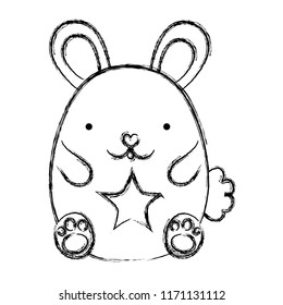 grunge cute mouse animal with star design