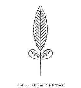 grunge cute nature spring leaf plant vector illustration