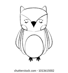 grunge cute owl wild animal of the forest