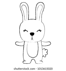 grunge cute rabbit wild animal of the forest