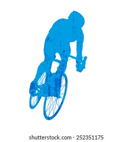 Grunge cyclist silhouette