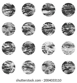 Grunge Cyrcle Shapes. Stone structure, peeled wall. Abstract design element.