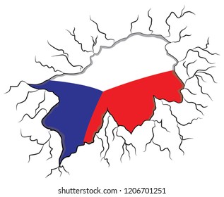 grunge Czech flag