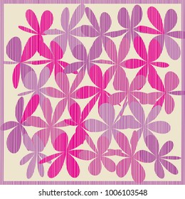 Grunge Daisy Flower Abstract Vector Background, Grunge Brush Strokes, Art Abstract Pattern Background, Old Grunge Graphics Style
