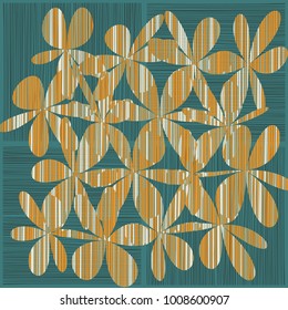 Grunge Daisy Flower Abstract Vector Background, Grunge Brush Strokes, Art Abstract Pattern Background, Old Grunge Graphics Style
