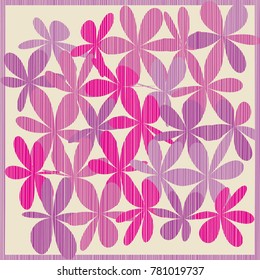Grunge Daisy Flower Abstract Vector Background, Grunge Brush Strokes, Art Abstract Pattern Background, Old Grunge Graphics Style
