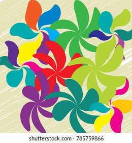 Grunge Daisy Flower Abstract Vector Background, Grunge Brush Strokes, Art Abstract Pattern Background, Old Grunge Graphics Style