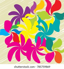 Grunge Daisy Flower Abstract Vector Background, Grunge Brush Strokes, Art Abstract Pattern Background, Old Grunge Graphics Style