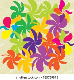 Grunge Daisy Flower Abstract Vector Background, Grunge Bruske Strokes, Art Abstract Pattern Background, Old Grunge Graphics Style