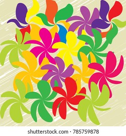 Grunge Daisy Flower Abstract Vector Background, Grunge Brush Strokes, Art Abstract Pattern Background, Old Grunge Graphics Style