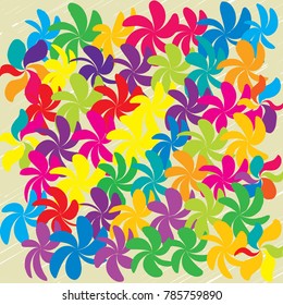 Grunge Daisy Flower Abstract Vector Background, Grunge Brush Strokes, Art Abstract Pattern Background, Old Grunge Graphics Style