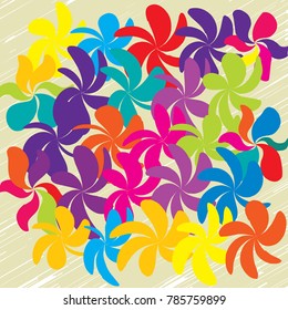 Grunge Daisy Flower Abstract Vector Background, Grunge Brush Strokes, Art Abstract Pattern Background, Old Grunge Graphics Style