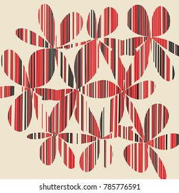 Grunge Daisy Flower Abstract Vector Background, Grunge Brush Strokes, Art Abstract Pattern Background, Old Grunge Graphics Style