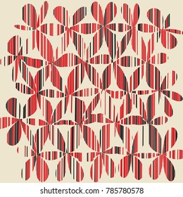 Grunge Daisy Flower Abstract Vector Background, Grunge Brush Strokes, Art Abstract Pattern Background, Old Grunge Graphics Style