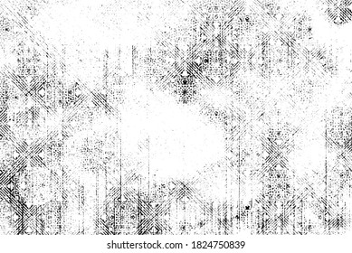 Grunge damaged wall vector texture abstract distress background. Black crack scratched grungy overlay effect distressed dirty stain on white old aged damage wall, vector illustration backdrop
