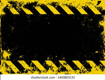 grunge danger background, yellow and black stripes